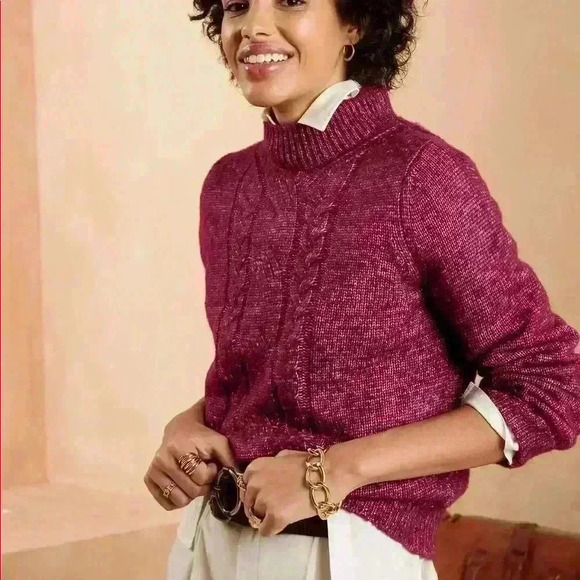 Banana Republic Sweaters - Banana Republic Cozy Cable Mock-Neck Sweater